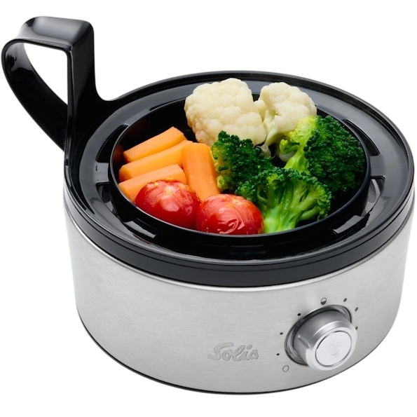 Яйцеварка SOLIS с функцией пароварки (97794) Особенности Материал корпуса: нержавеющая сталь/АВС-пластик; Отсек для хранения кабеля; Автоматическое отключение при недостатке воды; Защита от перегрева; Противоскользящие ножки