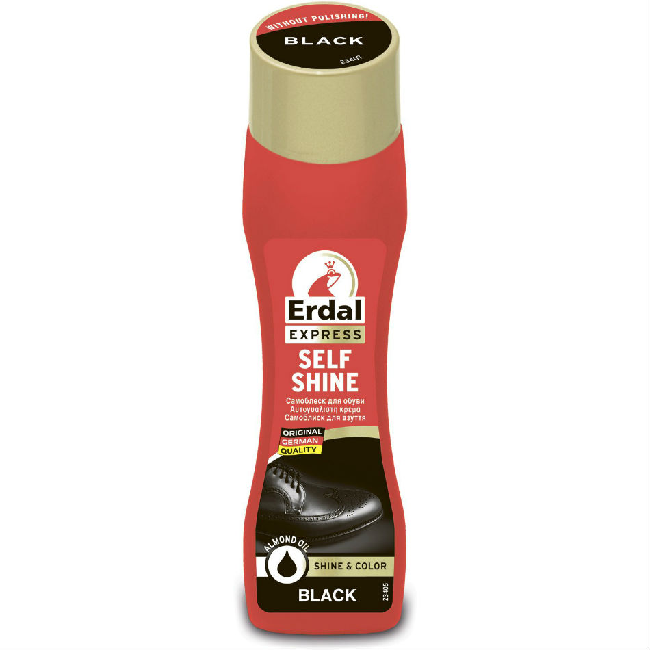 Самоблеск для обуви ERDAL Packshot Self Shine Black 75 мл Черный (4009175136428)