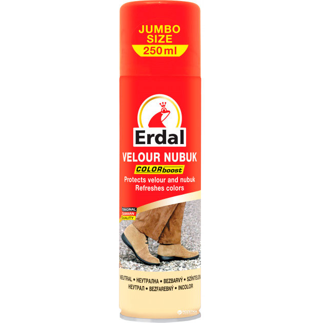 

Спрей Erdal Velour Nubuk farblos 250 мл Бесцветный (4009175163585), Догляд за замшею безкольор спрей