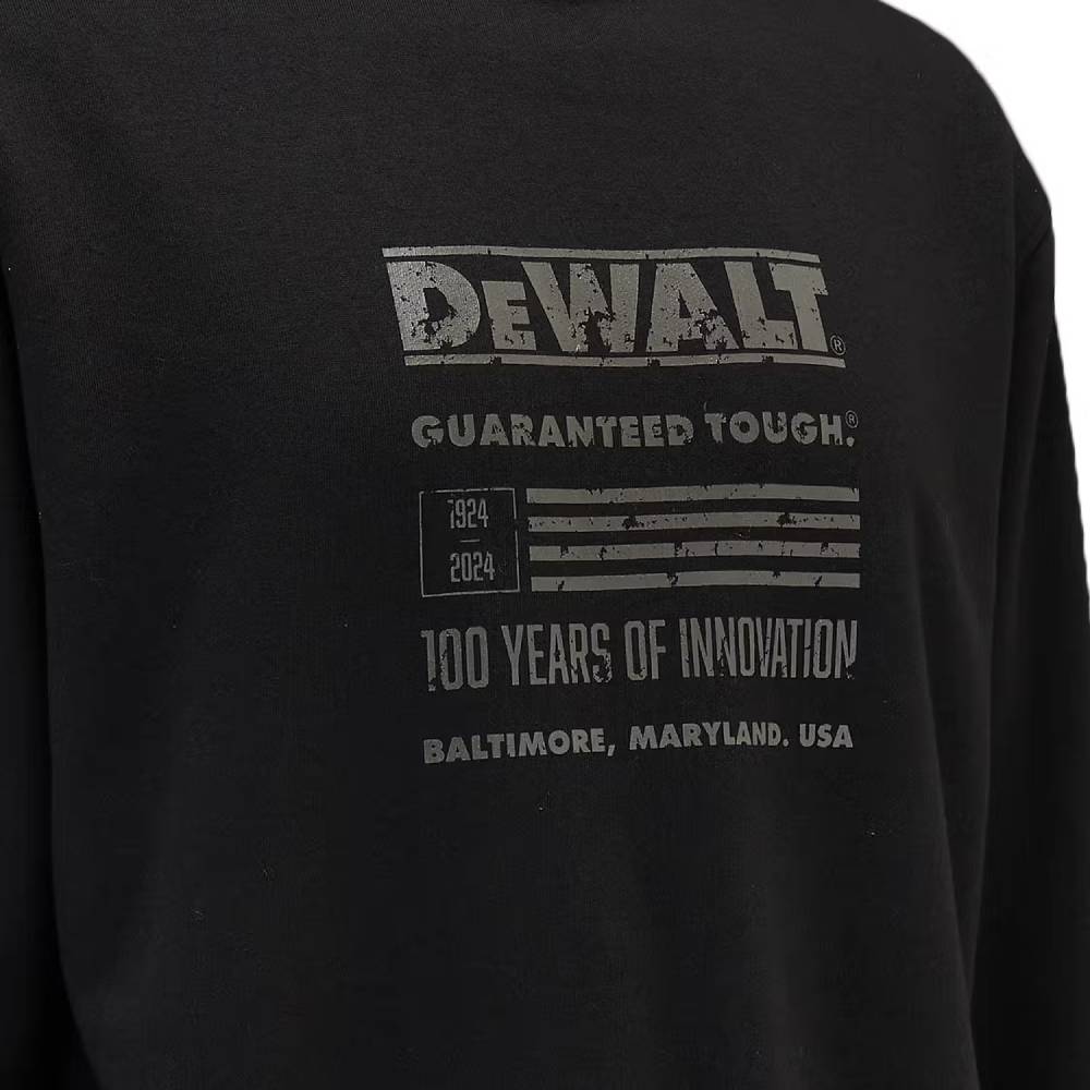 Свитшот DEWALT 100 YEAR LOGO SWEATSHIRT XXL Black (DWC237-001-XXL) Материал 65% полиэстер, 35% хлопок; Подкладка: флис с начесом;