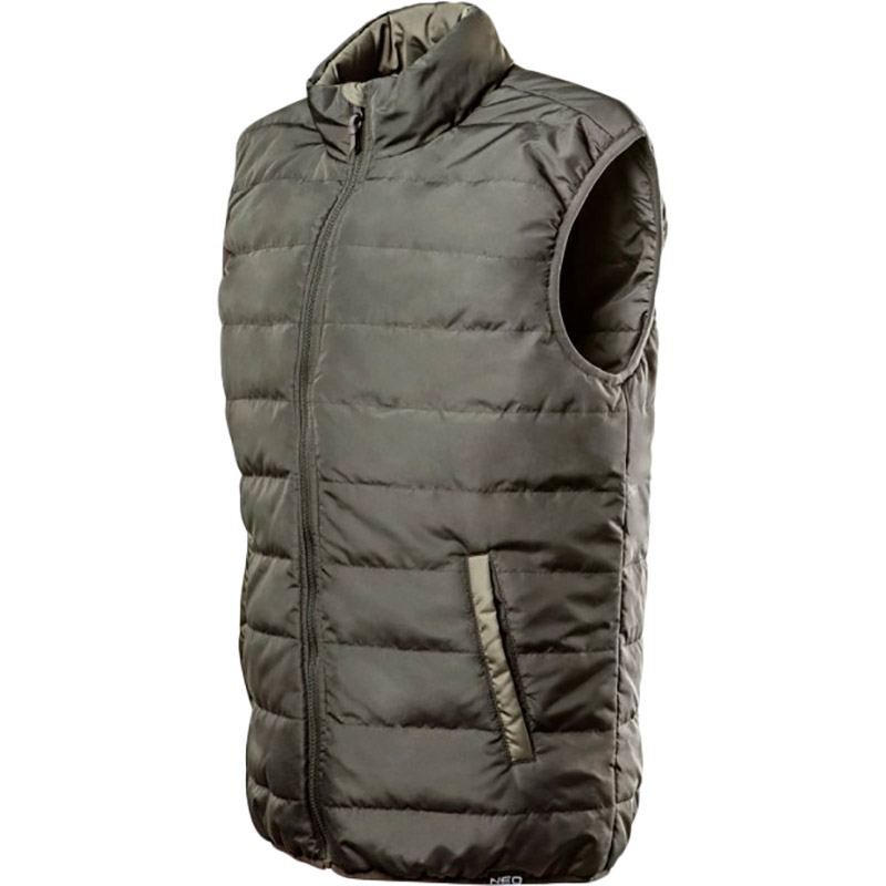 Жилет NEO TOOLS САМО XL/54 Olive (81-533-XL) Дополнительно Размер: XL; Соответствие стандартам: EN ISO 13688:2013; Особенности: двухсторонний с водостойким покрытием, отделка эластичной лентой; Способ застегивания жилета: молния; Способ застегивания кармана: молния