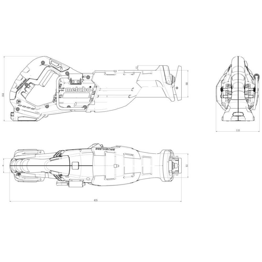 Сабельная пила METABO SSEP 18 LT BL (601617850) Частота хода без нагрузки, ход/мин 3000