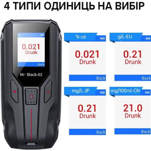 Алкотестер MR.BLACK MR03 (alc-MR03) Вес 140