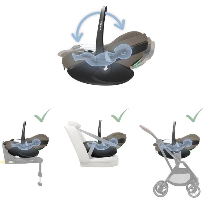 Фото 16 Автокресло MAXI-COSI Pebble 360 Pro2 Twillic Truffle (8052470111)