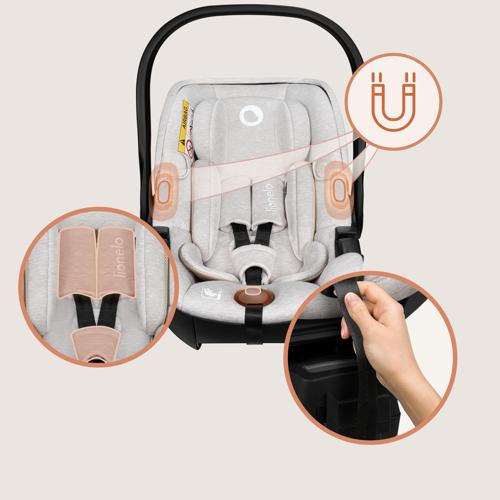 Детское автокресло LIONELO MOXIE I-SIZE Beige Sand (LO-MOXIE I-SIZE BEIGE SAND) Установка в салоне против хода движения