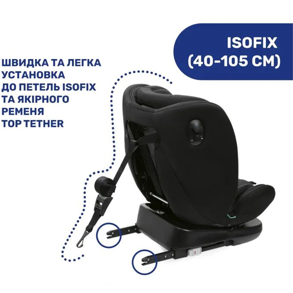 Автокрісло CHICCO Unico Evo i-Size Air black 8058664167302 Black (87030.95) Вік с рождения до 12 лет