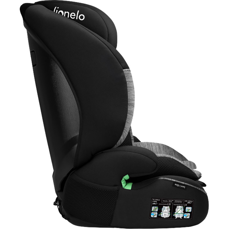 Автокресло Lionelo Levi I-Size Black Grey (5903771706216) Крепление в машине только ремень автомобиля