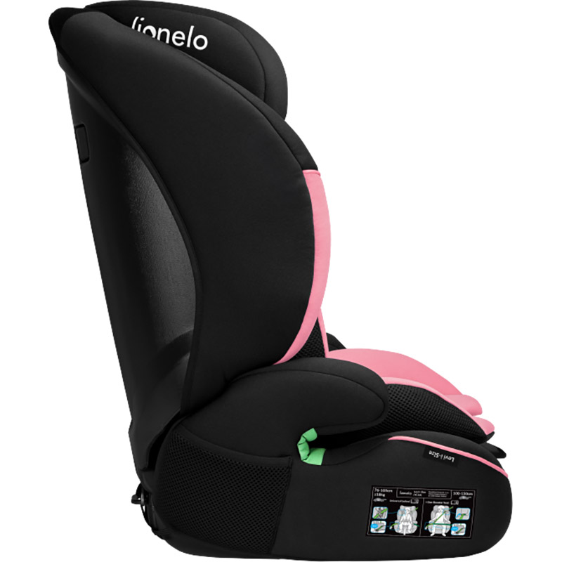 Автокрісло Lionelo Levi I-Size Pink Baby (5903771706223) Кріплення в машині тільки ремінь автомобіля