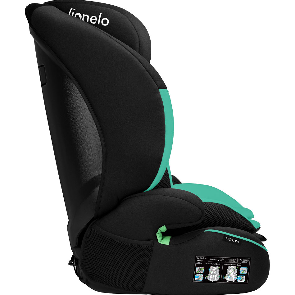 Автокрісло Lionelo Levi I-Size Green Emerald Кріплення в машині тільки ремінь автомобіля