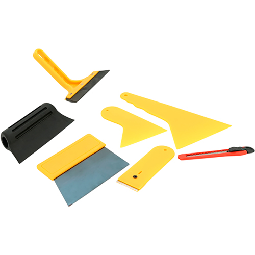 Інструмент для поклейки/зняття плівки VOLTRONIC YT41159 7 ін. Особливості Поклейка вінілової плівки; Зняття старої плівки; Монтаж та демонтаж захисної та декоративної плівки; Розгладження, підрізування, формування плівки при обклеюванні авто