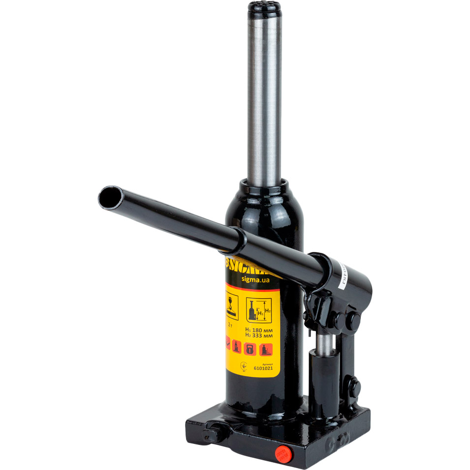 Зовнішній вигляд Домкрат гідравлічний пляшковий Sigma 180-333 мм 2 т (6101021)