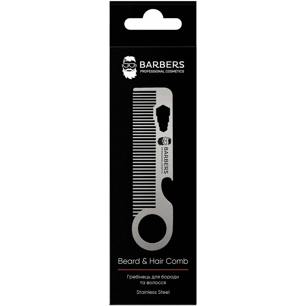 Расческа для бороды и волос BARBERS Metal Comb (289464) Тип массажная щетка