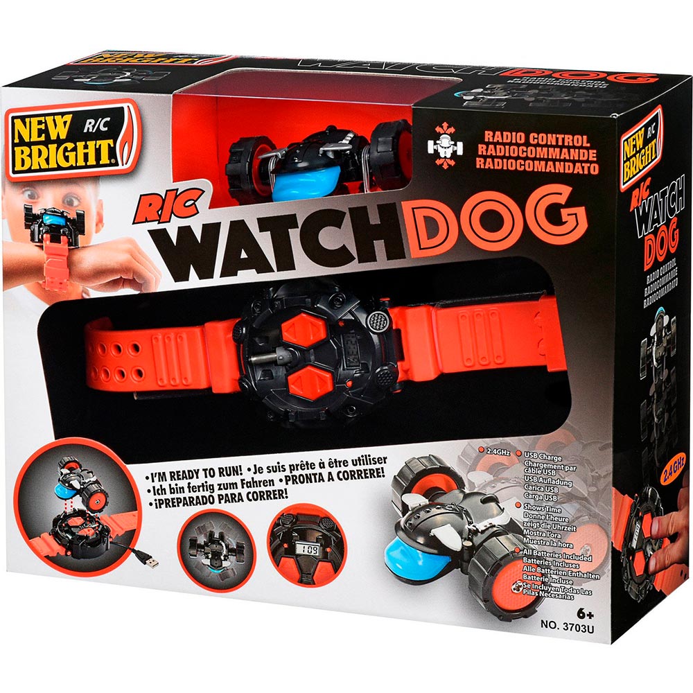 Машинка на радиоуправлении New Bright Watchdog Clock Red (3703U-2) Дополнительно необходимо батарейка CR2032 для работы циферблата на часах