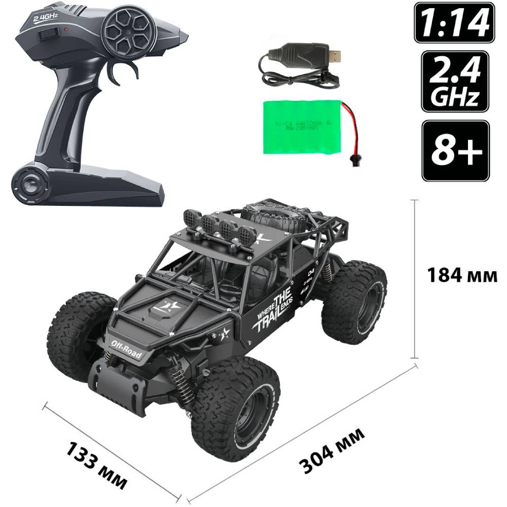 Фото Машинка на р/у Sulong Toys Off-Road Crawler Race 1:14 Matte Black (SL-309RHMBl)