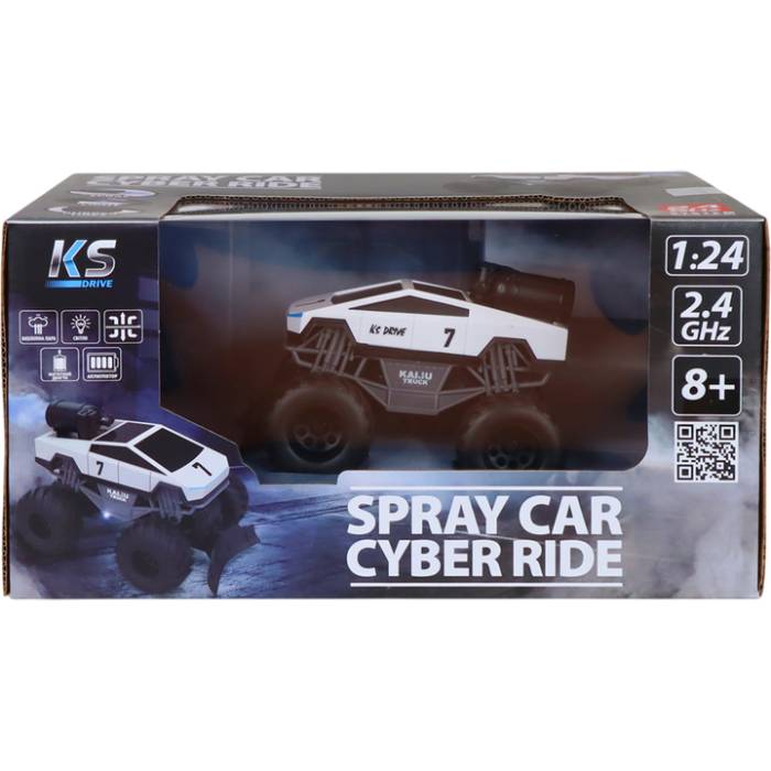 Зображення Машинка на р/в KS Drive Spray Car Cyber Ride 1:24 White (SL-6076RH)