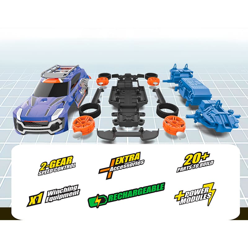 Машинка на р/у SILVERLIT BUILD 2 DRIVE SUPER SPORTS Blue (20702) Питание Аккумулятор