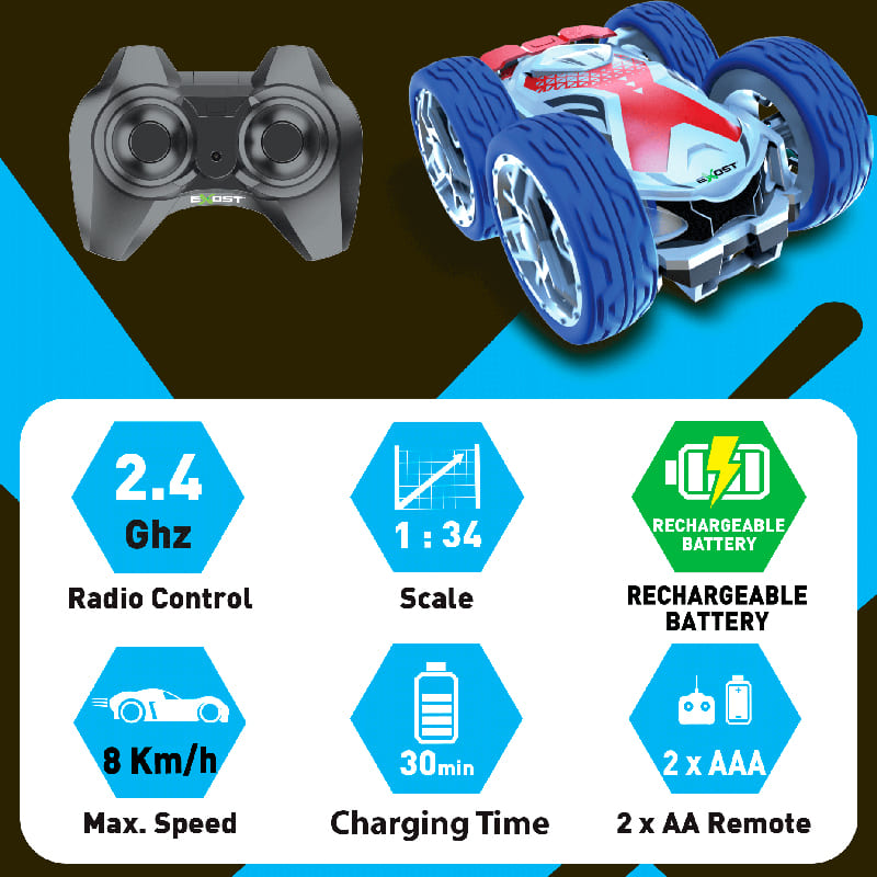 У Фокстрот Машинка на р/у SILVERLIT Mini flip neo Red/Blue (20290-1)