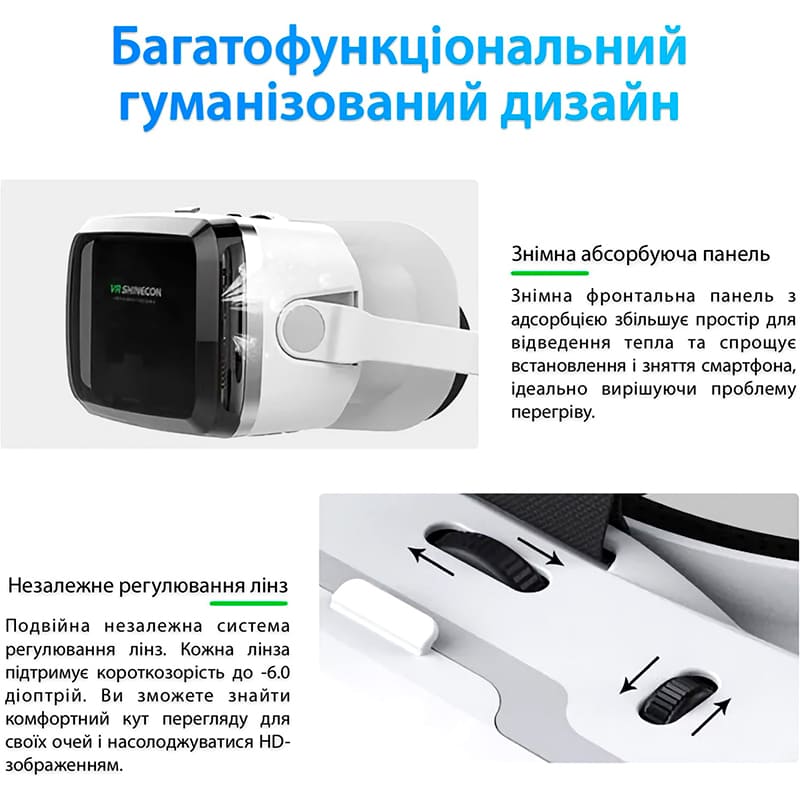 Замовити Окуляри віртуальної реальності SHINECON SC-G04BS-Box + Джойстик SC-B01 (SC-G04BS+SC-B01)