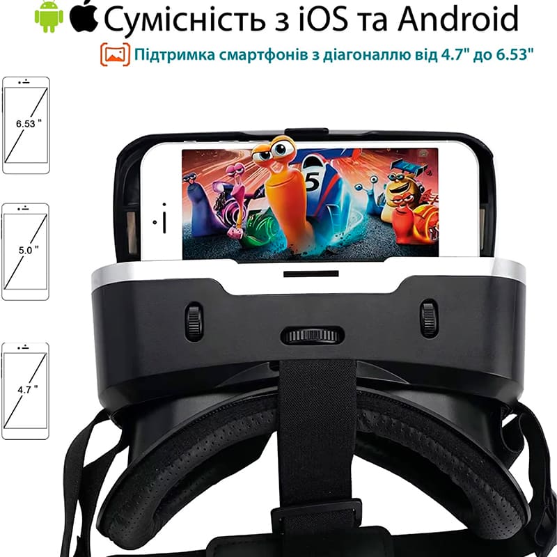 Окуляри віртуальної реальності SHINECON SC-G04-Box + Джойстик SC-B01 (SC-G04+SC-B01) Джерело відеосигналу cмартфон