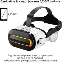 Окуляри віртуальної реальності VR PARK із джойстиком Terios T3 White-Black (VR-Park-Wh)