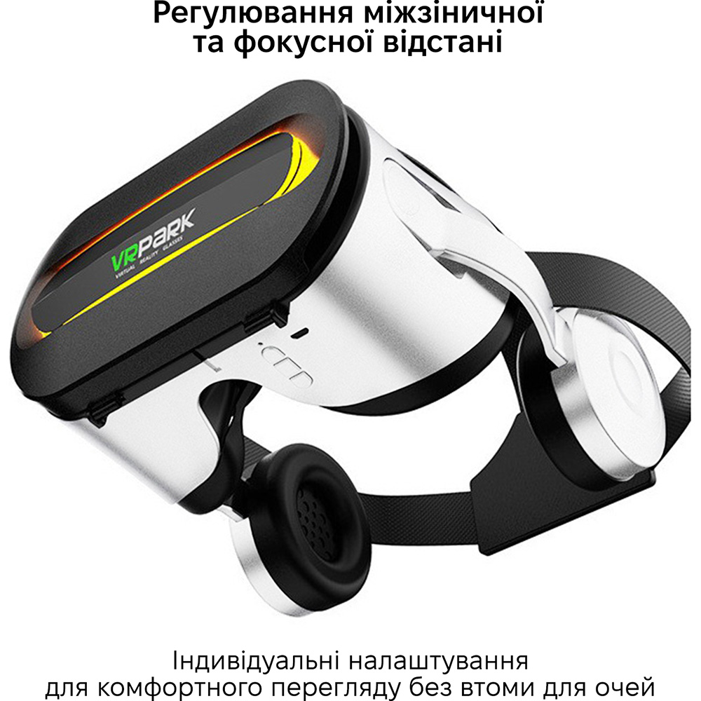 Окуляри віртуальної реальності VR PARK із джойстиком Terios T3 White-Black (VR-Park-Wh) Джерело відеосигналу cмартфон
