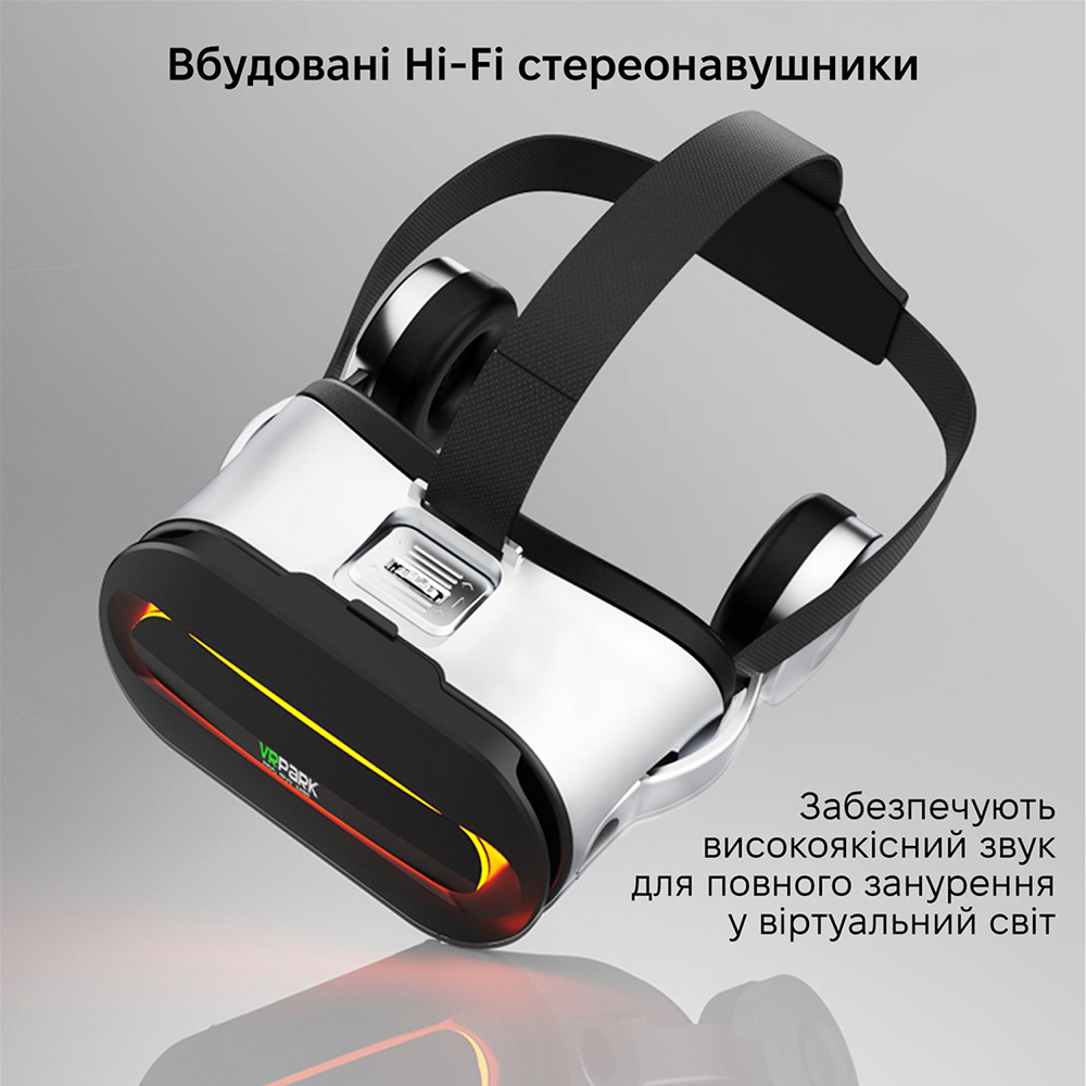 Окуляри віртуальної реальності VR PARK White (VR-Park-Wh-2) Підключення бездротове