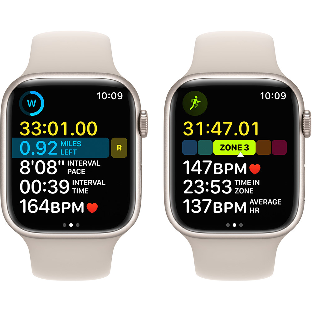 Фото Смарт-часы APPLE Watch Series 8 GPS 45 Starlight Alum Starlight Sp/B (MNP23UL/A)