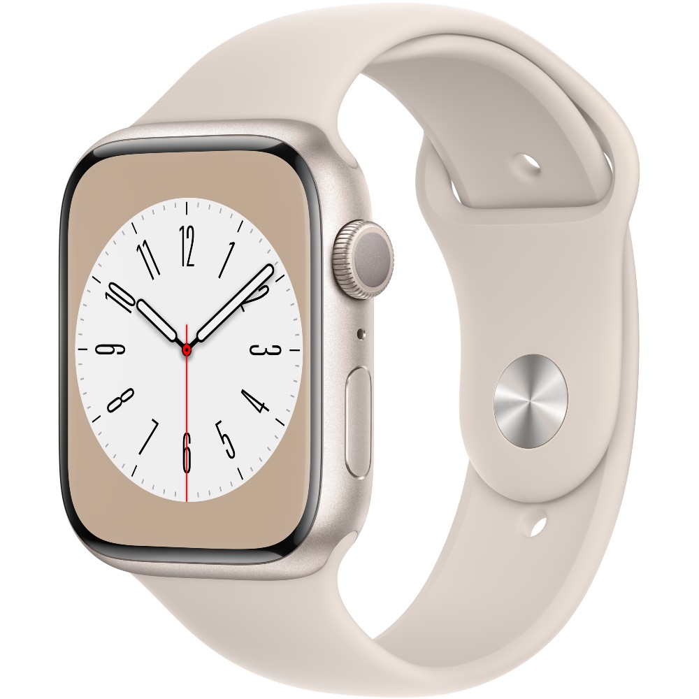 Смарт-часы APPLE Watch Series 8 GPS 45 Starlight Alum Starlight Sp/B (MNP23UL/A)