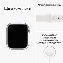Смарт-часы APPLE Watch Series 8 GPS 41 Silver Alum White Sp/B (MP6K3UL/A)