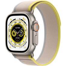 Смарт-часы APPLE Watch Ultra GPS + Cellular, 49mm Titanium Case/ Yellow/Beige Trail Loop - S/M (MNHK3UL/A)