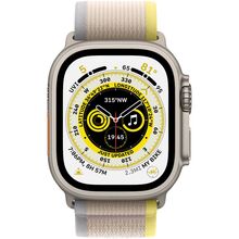 Смарт-годинник APPLE Watch Ultra GPS + Cellular, 49mm Titanium Case/Yellow/Beige Trail Loop - S/M (MNHK3UL/A)