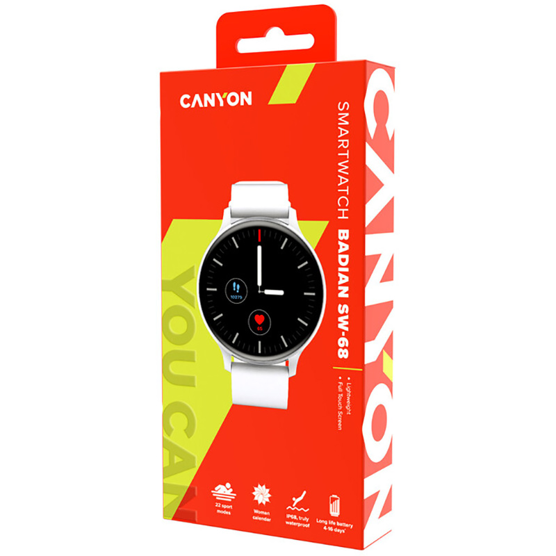 Смарт-годинник CANYON Badian SW-68 White (CNS-SW68SS) Сумісність iOS (Apple)