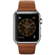 Смарт-часы APPLE Watch  38mm Stainless Steel Case with Saddle Brown Classic Buckle