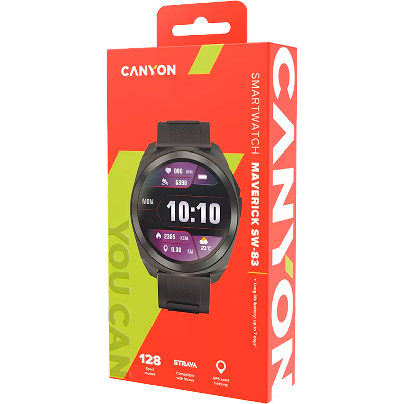 В Україні Смарт-годинник CANYON Maveric SW-83 GPS Black (CNS-SW83BB)