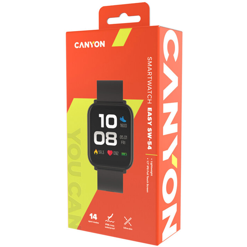 Смарт-часы CANYON Easy SW-54 Black (CNS-SW54BB) Совместимость iOS (Apple)