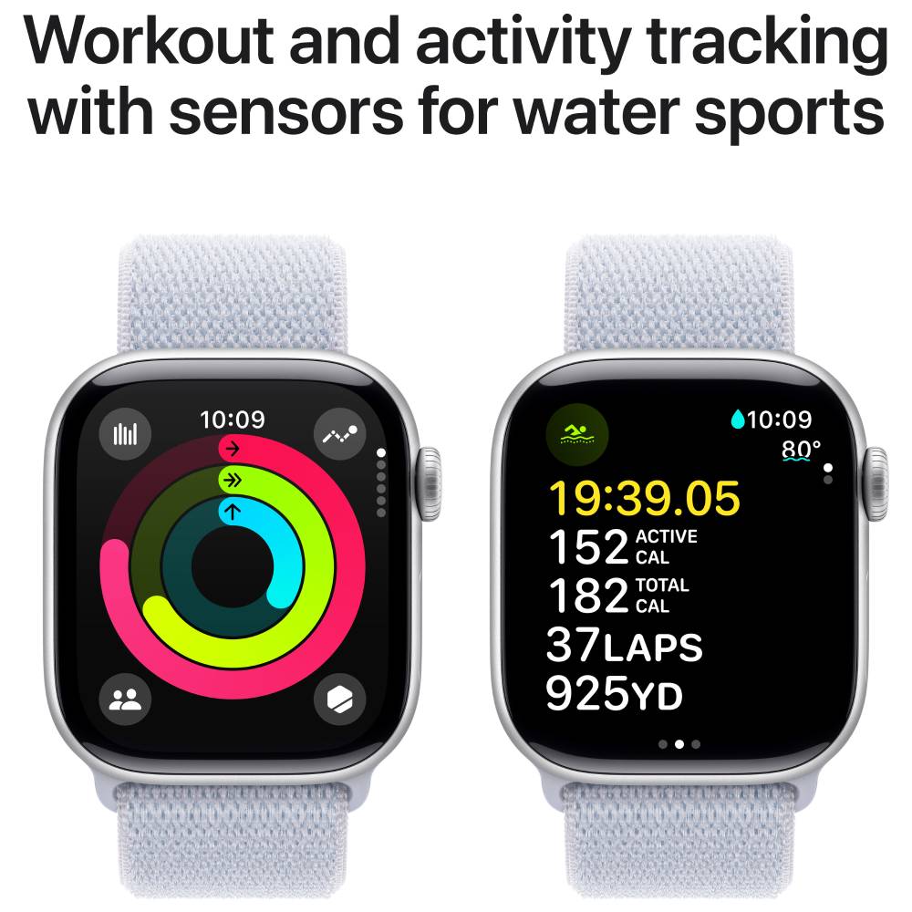 Смарт-часы APPLE Watch Series 10 GPS 46mm Silver Alum Blue Cloud Sp/Loop (MWWN3QH/A) Совместимость iOS (Apple)