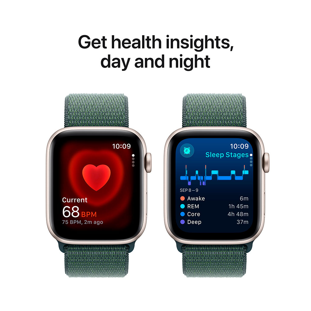 Смарт-часы APPLE Watch SE 2024 GPS 44mm Starlight Alum Lake Green Sp/Loop (MXEW3QH/A) Вид деятельности велоспорт