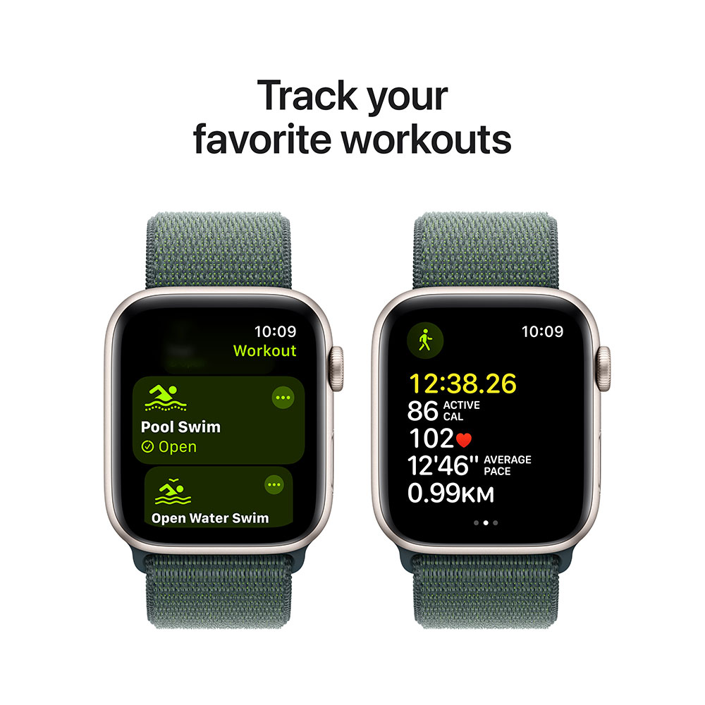 Внешний вид Смарт-часы APPLE Watch SE 2024 GPS 44mm Starlight Alum Lake Green Sp/Loop (MXEW3QH/A)