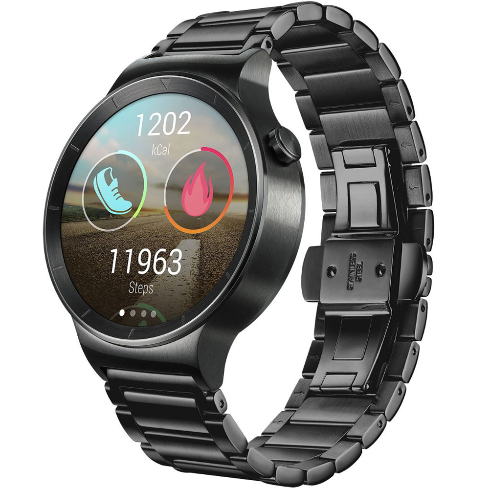 Смарт-часы HUAWEI Watch Stainless Steel Strap Black Операционная система Android Wear