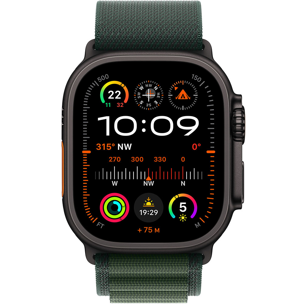 Смарт-годинник APPLE Watch Ultra 2 GPS+Cellular, 49mm Black Titani Dark Green Al/Loop - M (MX4R3UL/A) Функціональність для дорослих