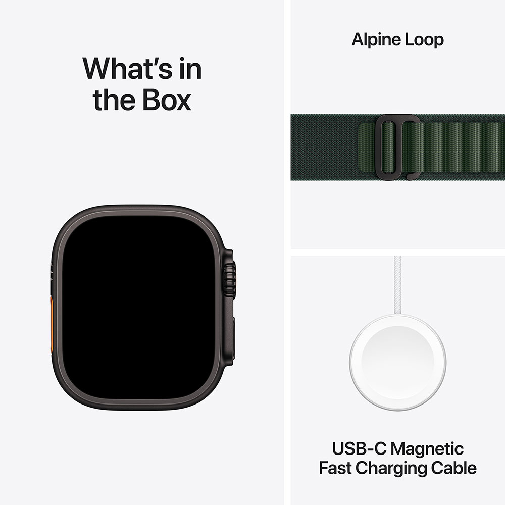 Покупка Смарт-годинник APPLE Watch Ultra 2 GPS+Cellular, 49mm Black Titani Dark Green Al/Loop - M (MX4R3UL/A)