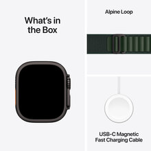 Смарт-годинник APPLE Watch Ultra 2 GPS+Cellular, 49mm Black Titani Dark Green Al/Loop - M (MX4R3UL/A)