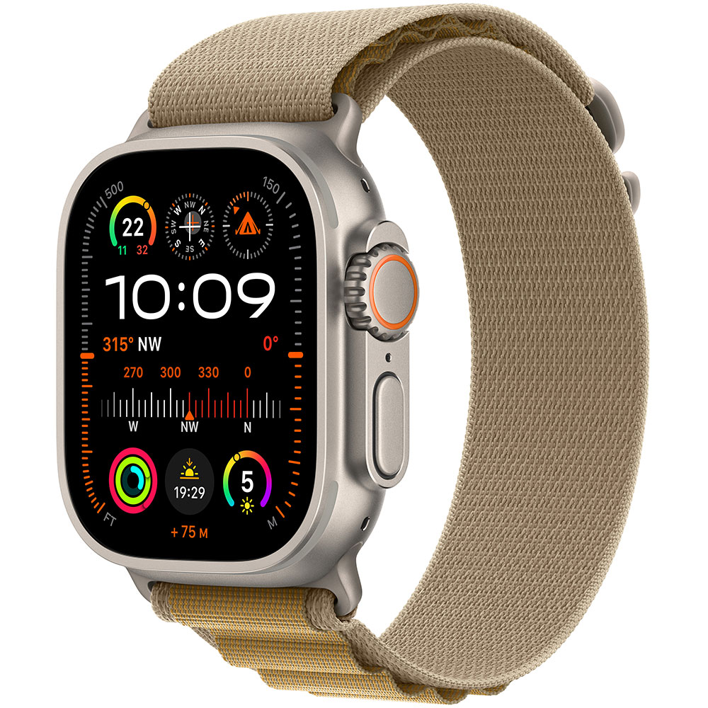 Смарт-годинник APPLE Watch Ultra 2 GPS+Cellular, 49mm Natural Titan Tan Alpine&Loop - L (MX4H3UL/A)