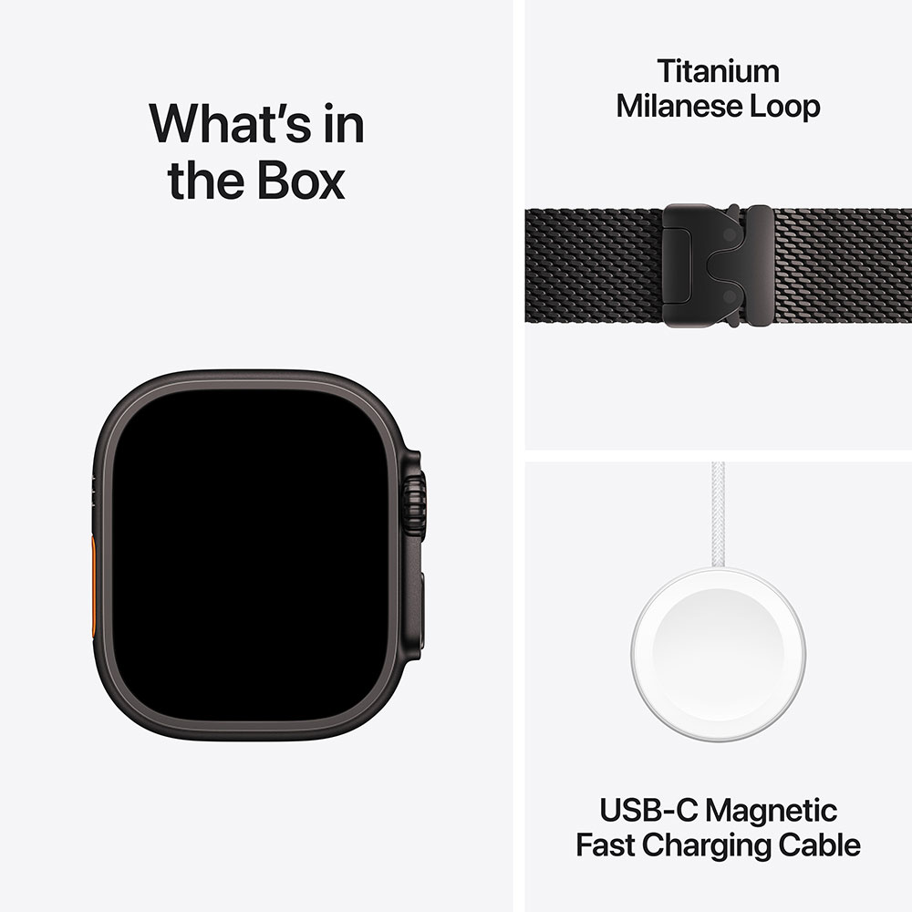 Покупка Смарт-годинник APPLE Watch Ultra 2 GPS+Cellular, 49mm Black Titan Black Titan Mil/Loop - L (MX5V3UL/A)