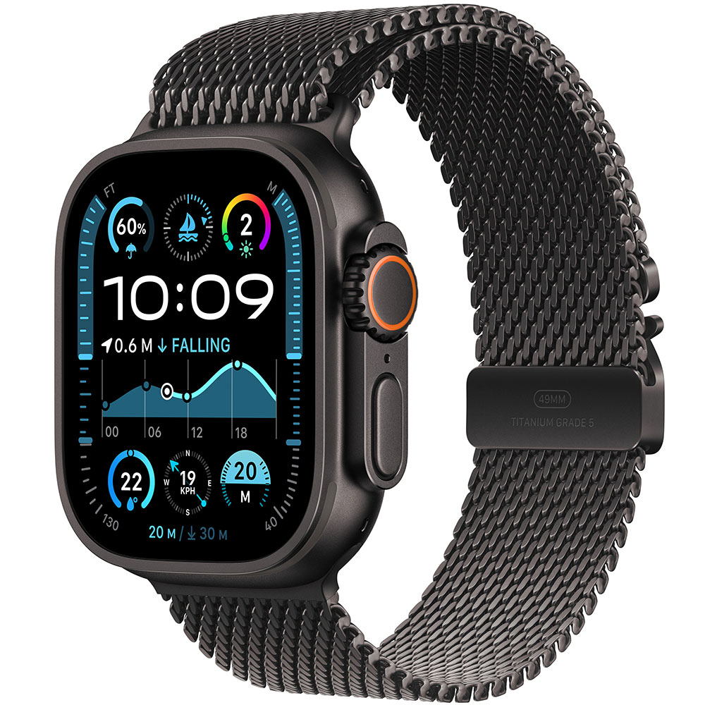 Смарт-годинник APPLE Watch Ultra 2 GPS+Cellular, 49mm Black Titan Black Titan Mil/Loop - L (MX5V3UL/A)