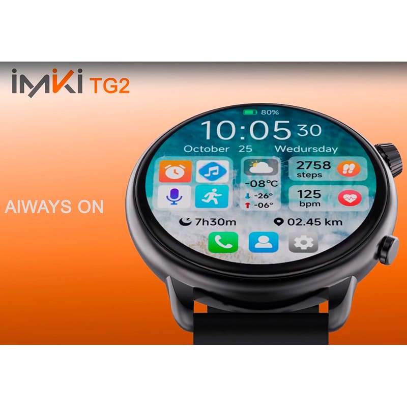 Смарт-годинник IMIKI TG2 Black Magnetic Strap Сумісність Android OS