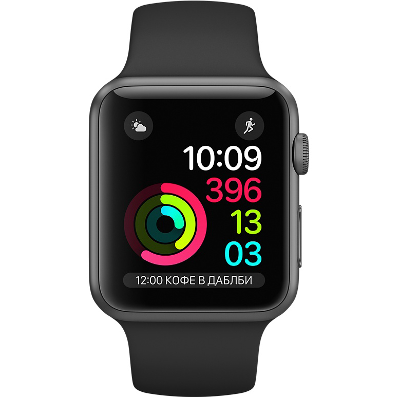 Смарт-часы Apple Watch Series 1 42mm Space Grey Aluminium Case with Black Sport Band (MP032FS/A) Функциональность для взрослых