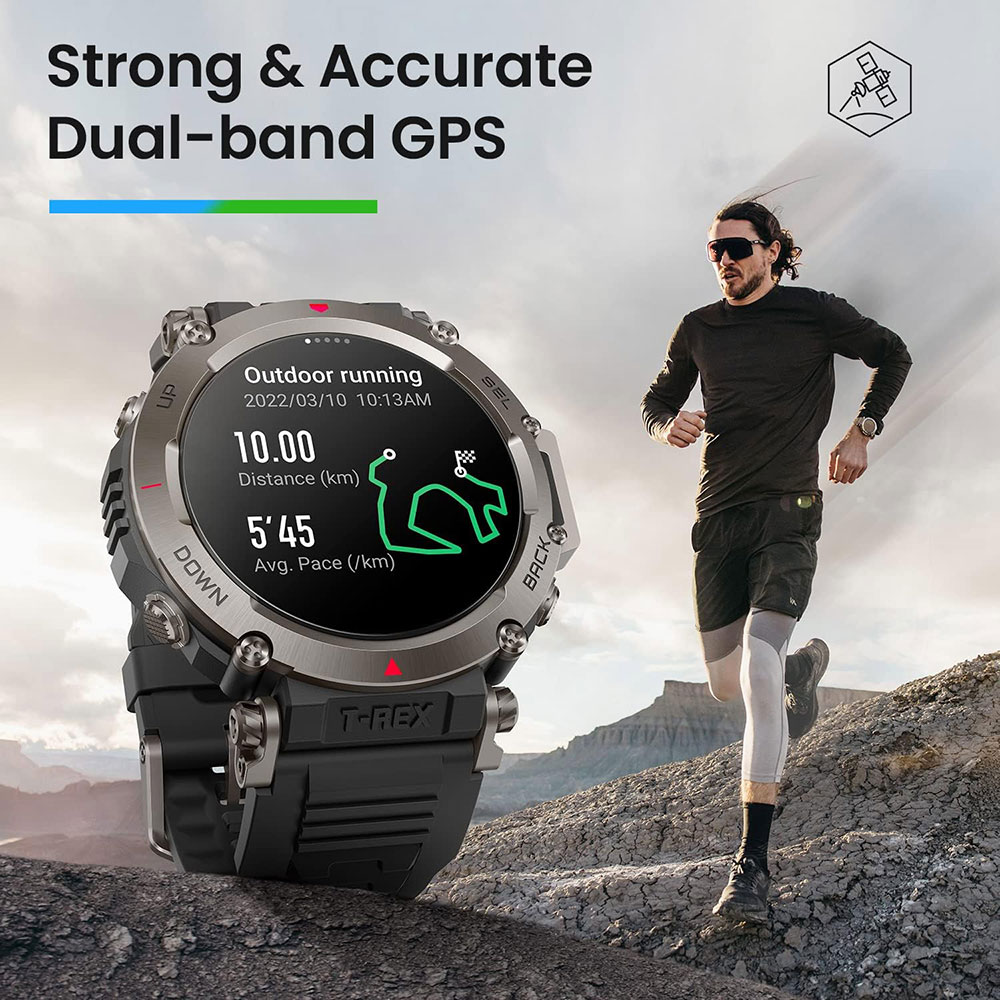 В Фокстрот Смарт-часы Amazfit T-Rex Ultra Abyss Black (W2142EU1N)