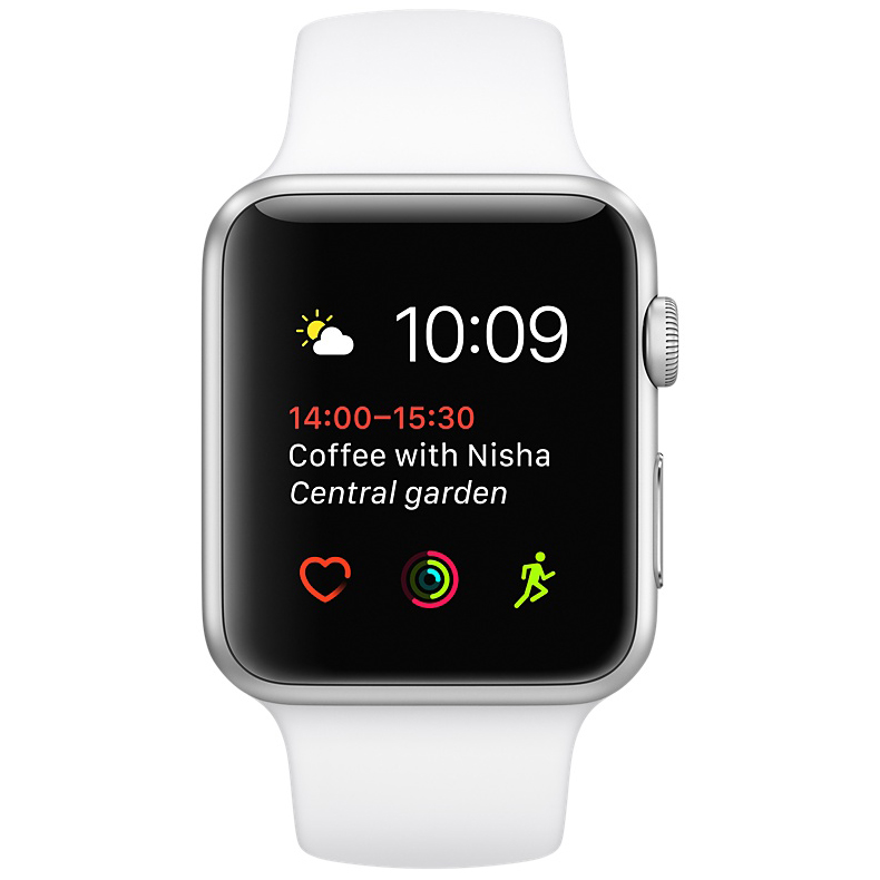 Смарт-часы Apple Watch Series 1 42mm Silver Aluminium Case with White Sport Band (MNNL2FS/A) Функциональность для взрослых