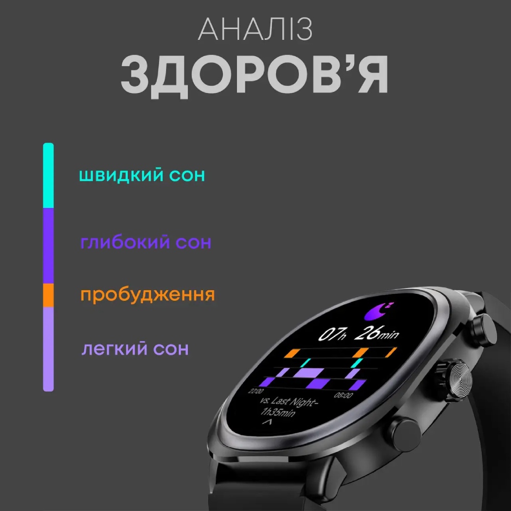 Смарт-годинник HIFUTURE Aix Lite Black Дизайн сучасний (спортивний)